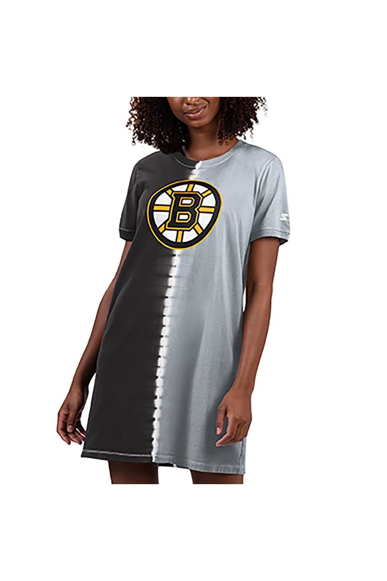 Women's Starter  Black Boston Bruins Ace Tie-Dye Sneaker Dress, Main, color, Black