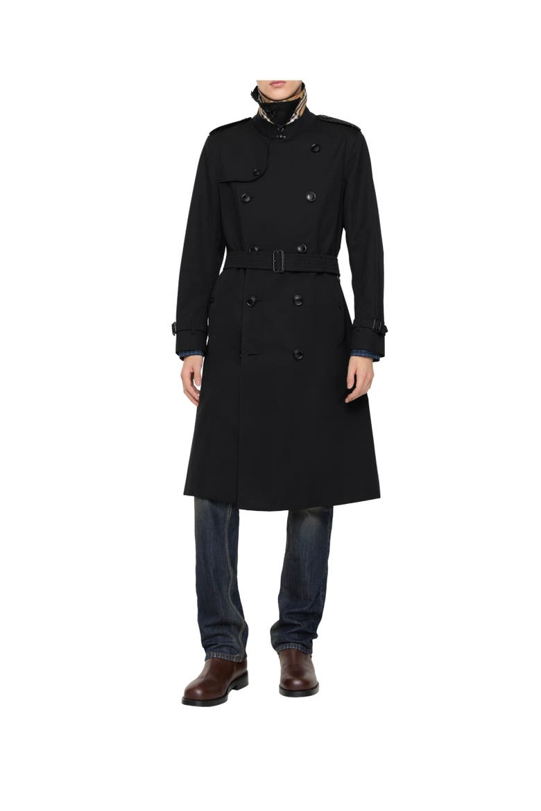 Long Kensington Heritage Trench Coat, Alternate, color, Coal