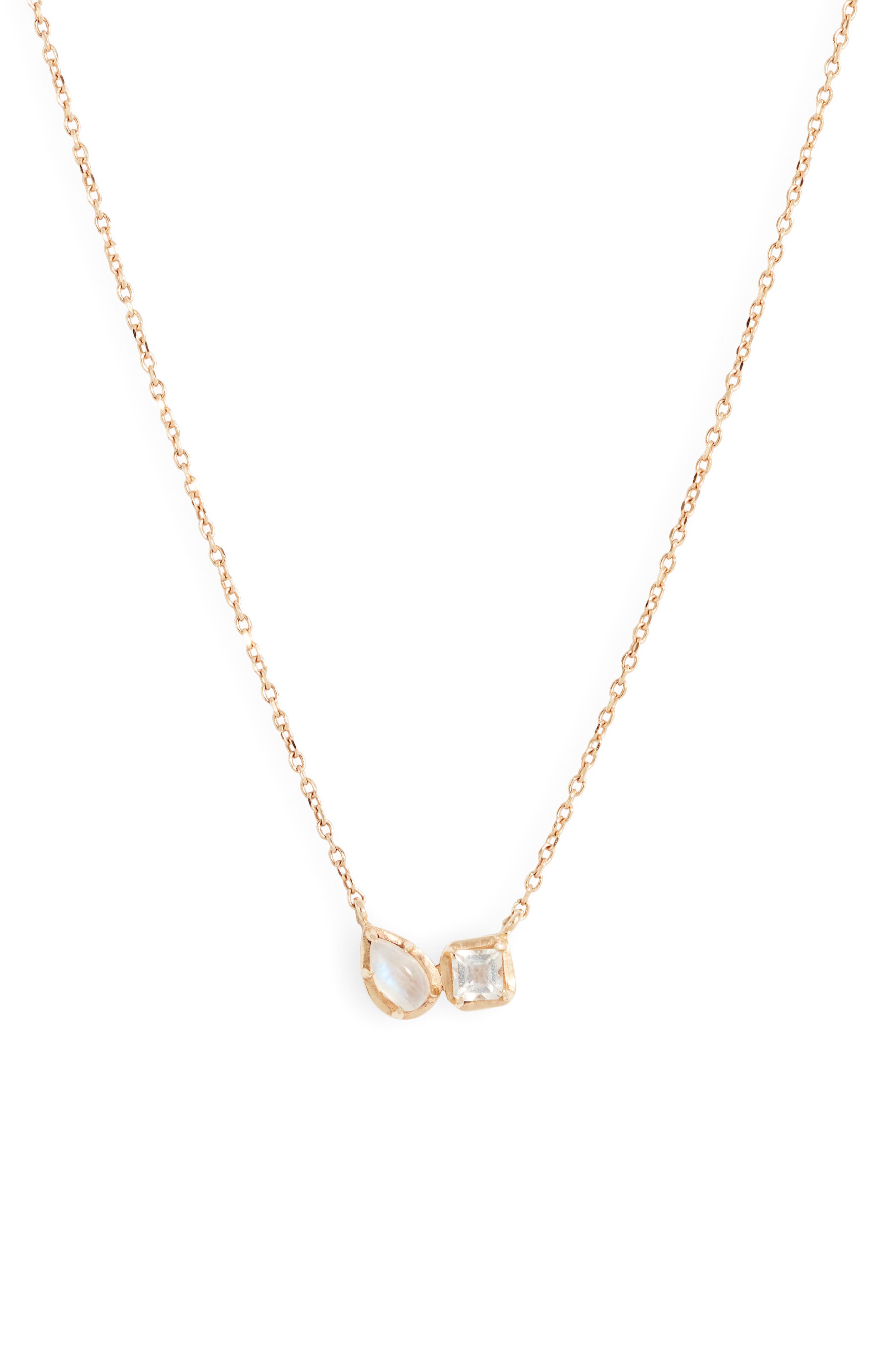 Anzie Mélia Toi Et Moi Necklace in White 