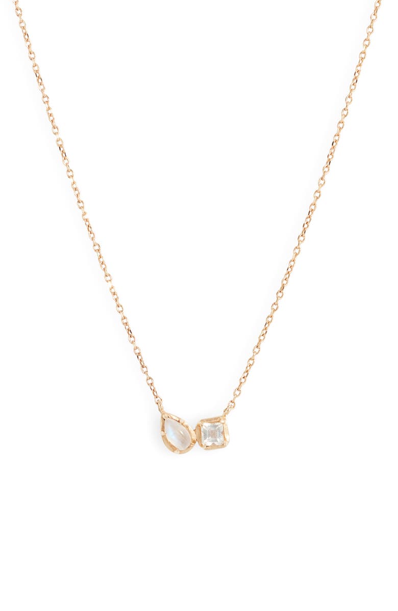 Anzie Mélia Toi Et Moi Necklace, Main, color, White