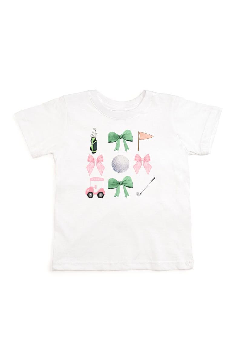 Sweet Wink Bow Golf Girl Short Sleeve T-Shirt, Main, color, White