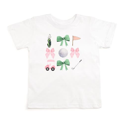 Sweet Wink Bow Golf Girl Short Sleeve T-shirt In White
