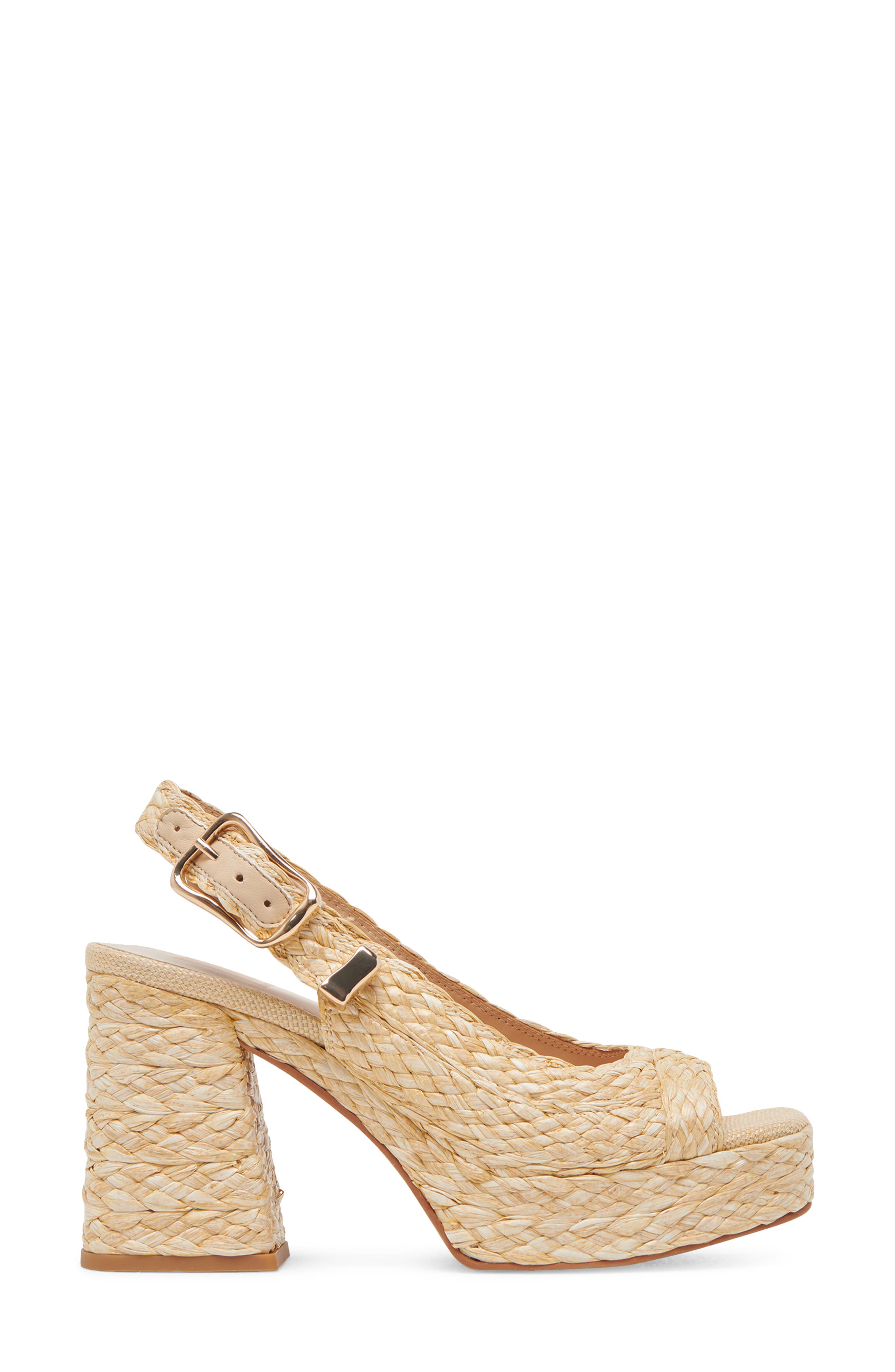 Dolce Vita Flores Slingback Platform Sandal, Alternate, color, Natural Raffia