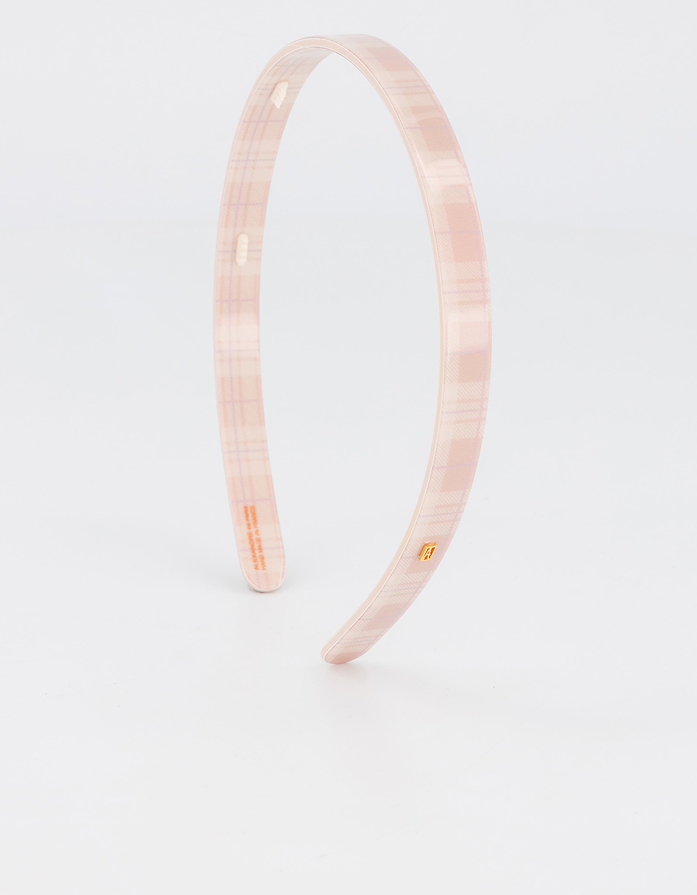 Alexandre De Paris Plaid Acetate Headband In Pink