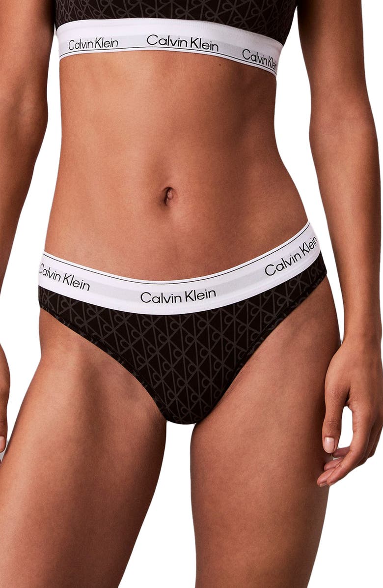 Calvin Klein Logo Bikini, Main, color, Black Seamless