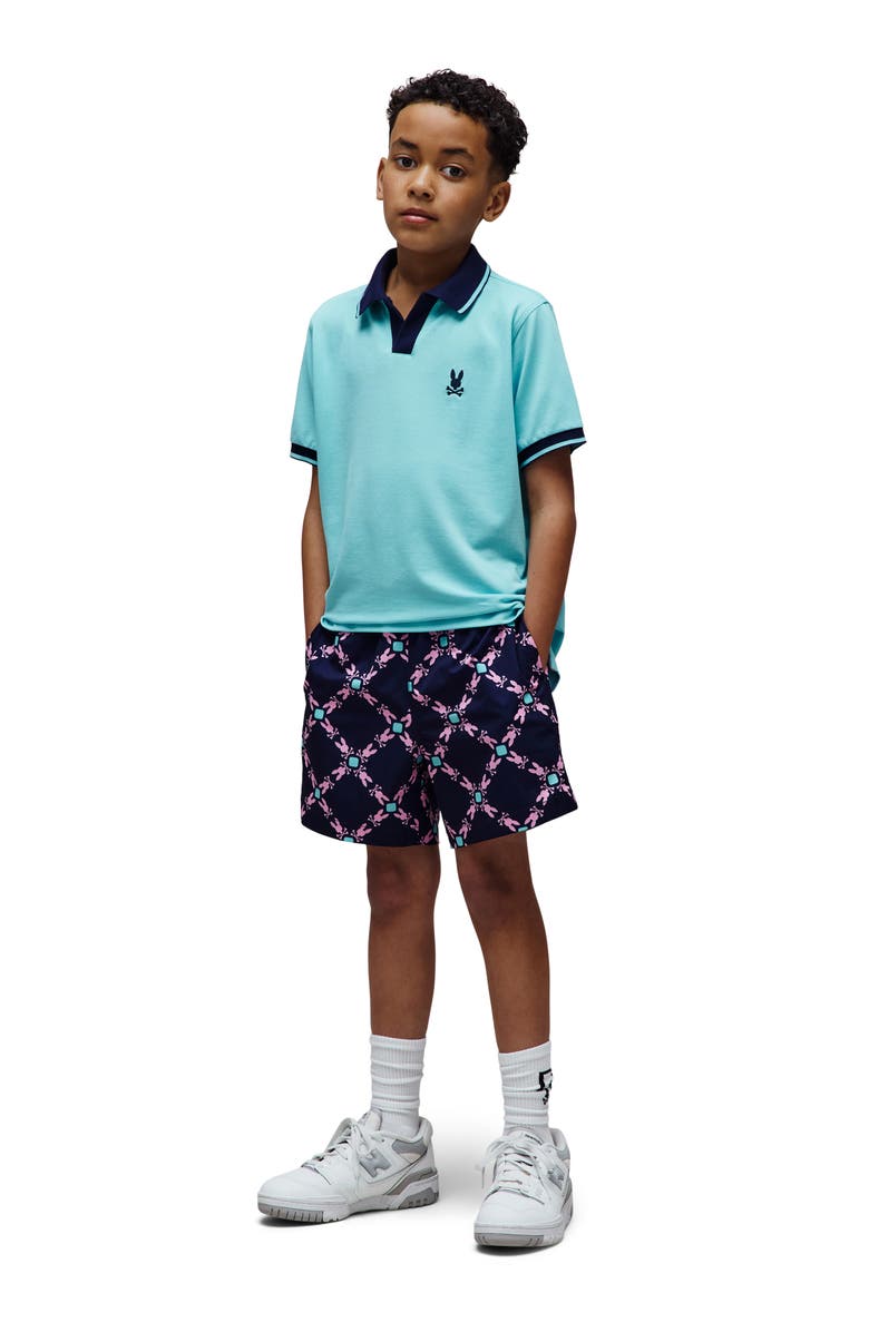 Psycho Bunny Kids' Christiano Johnny Collar Polo, Alternate, color, Antigua Sand