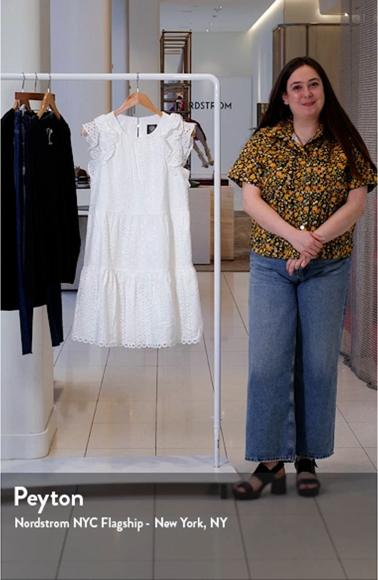 Ruffle Detail Cotton Eyelet Dress, sales video thumbnail