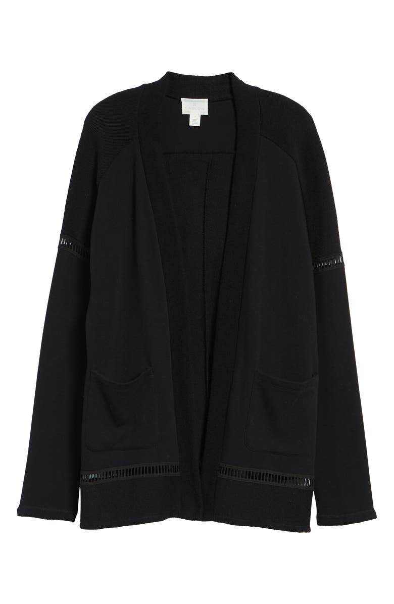 Caslon<sup>®</sup> French Terry Open Front Cotton Cardigan, Alternate, color, 