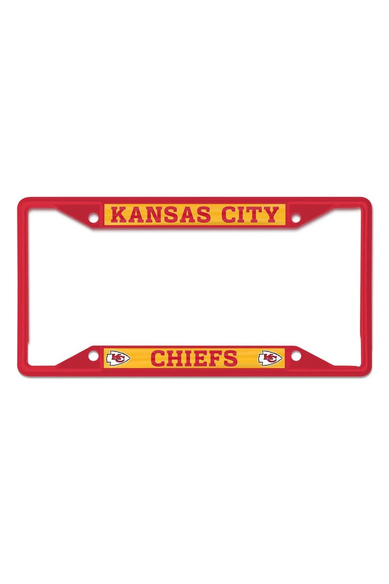 Kansas City Chiefs Chrome Color License Plate Frame, Main, color, Red