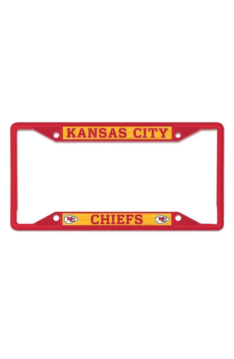 WINCRAFT Kansas City Chiefs Chrome Color License Plate Frame, Main, color, Red
