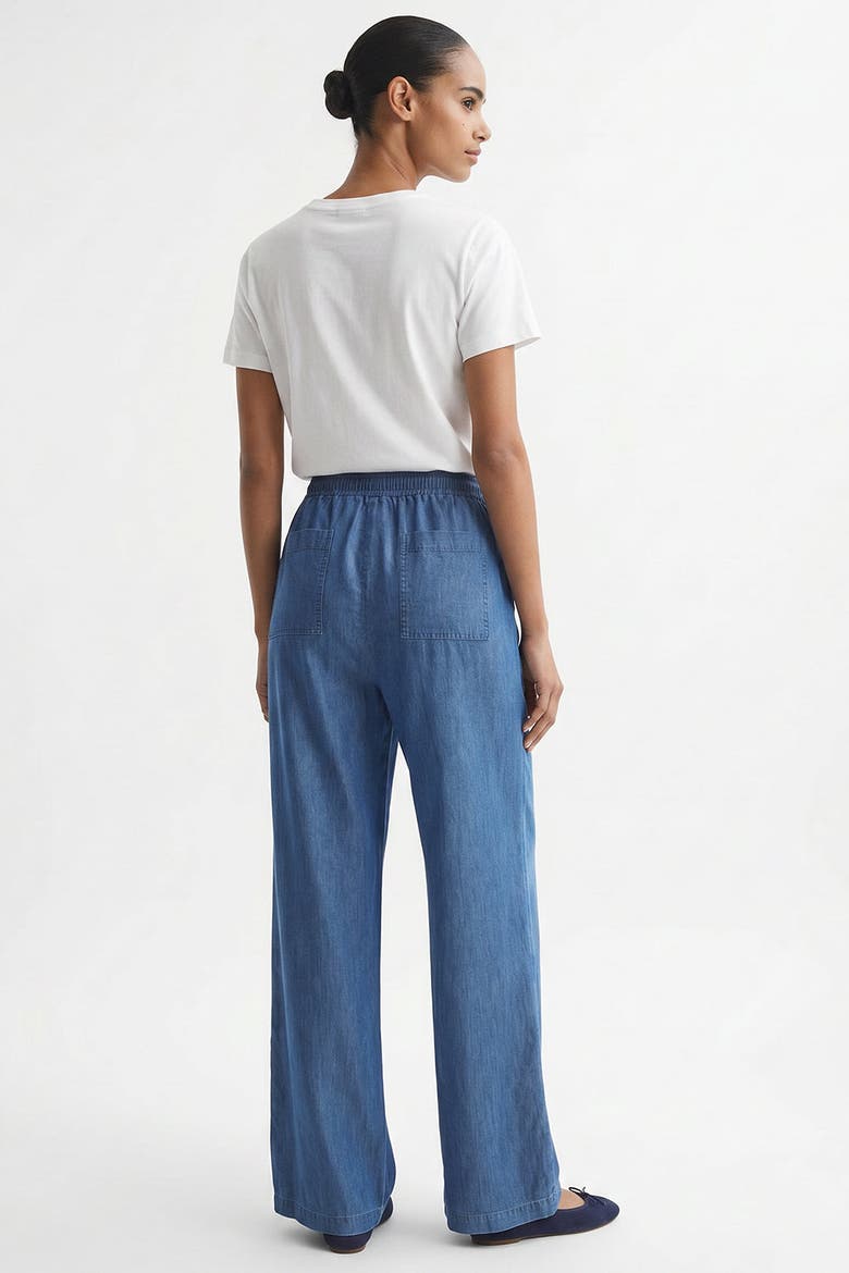 Duncan Straight Leg Lace Up Waist  Denim Pants, Alternate, color, Blue