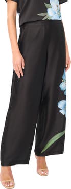 Vince Camuto Floral Wide Leg Pull-On Pants