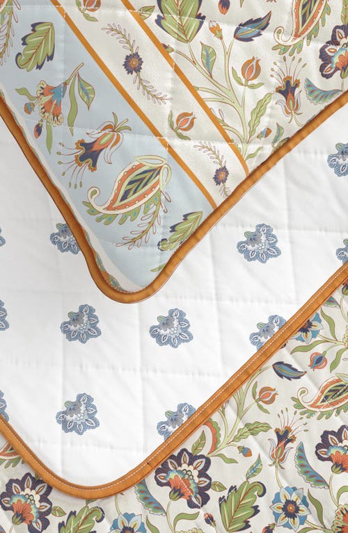 Woven & Weft Boho Floral Print Quilt & Shams Set In Regal Garden - Ivory