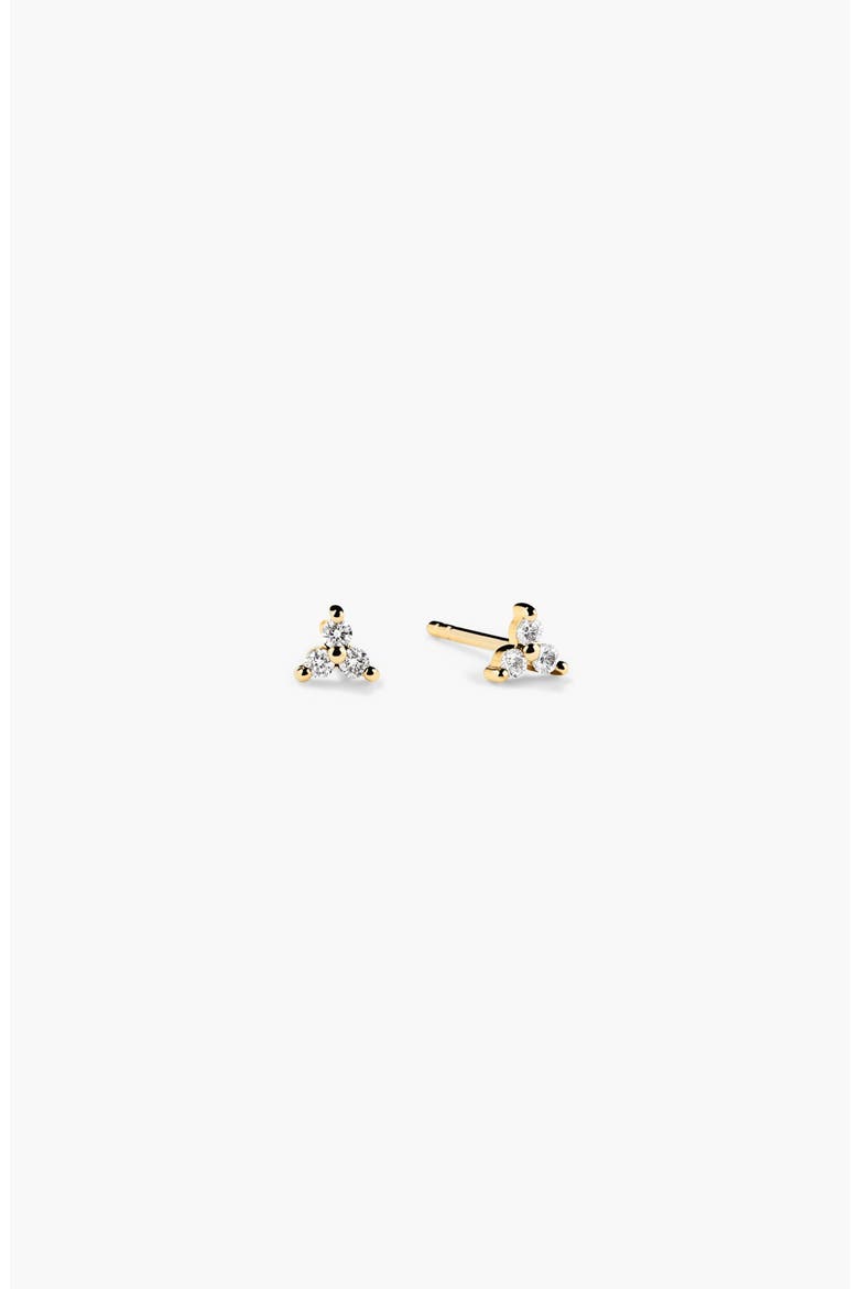 Lotus Diamond Studs, Main, color, 10k Yellow Gold