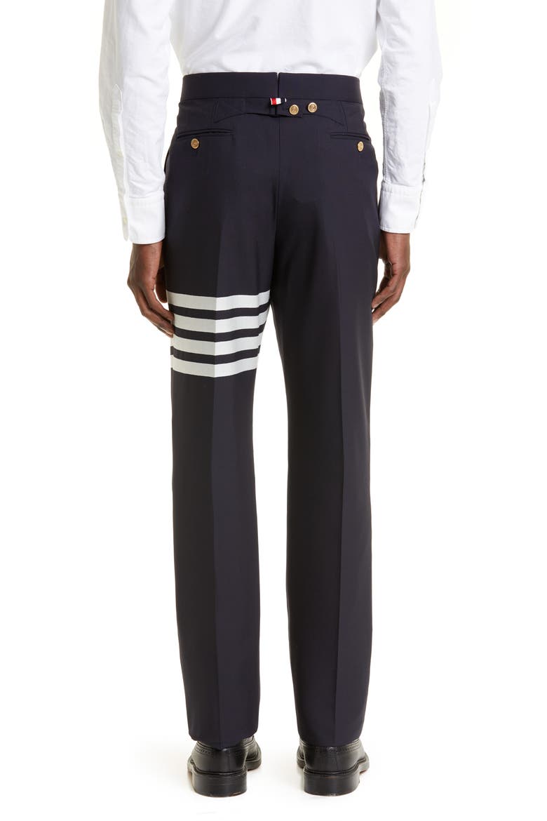 4-Bar Mélange Wool Pants, Alternate, color, NAVY