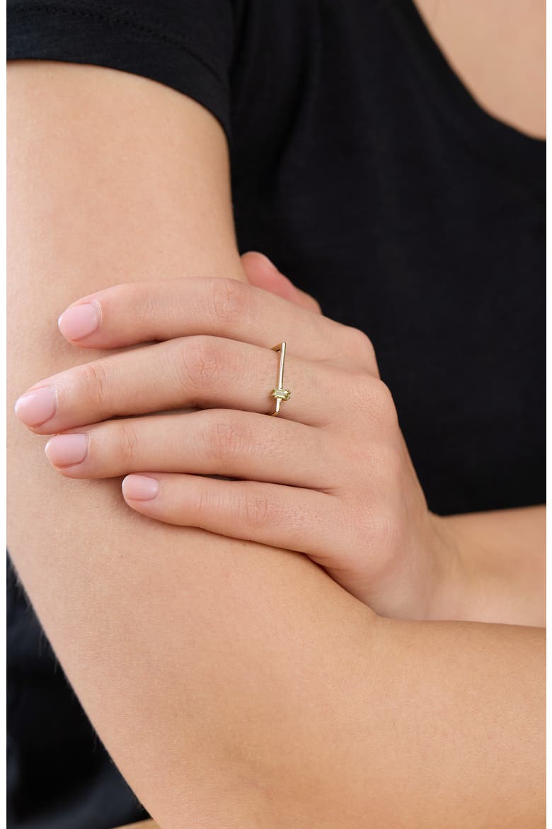 14K Yellow Gold Baguette Cut Semiprecious Stone Stackable Ring, Alternate, color, 14K YELLOW GOLD