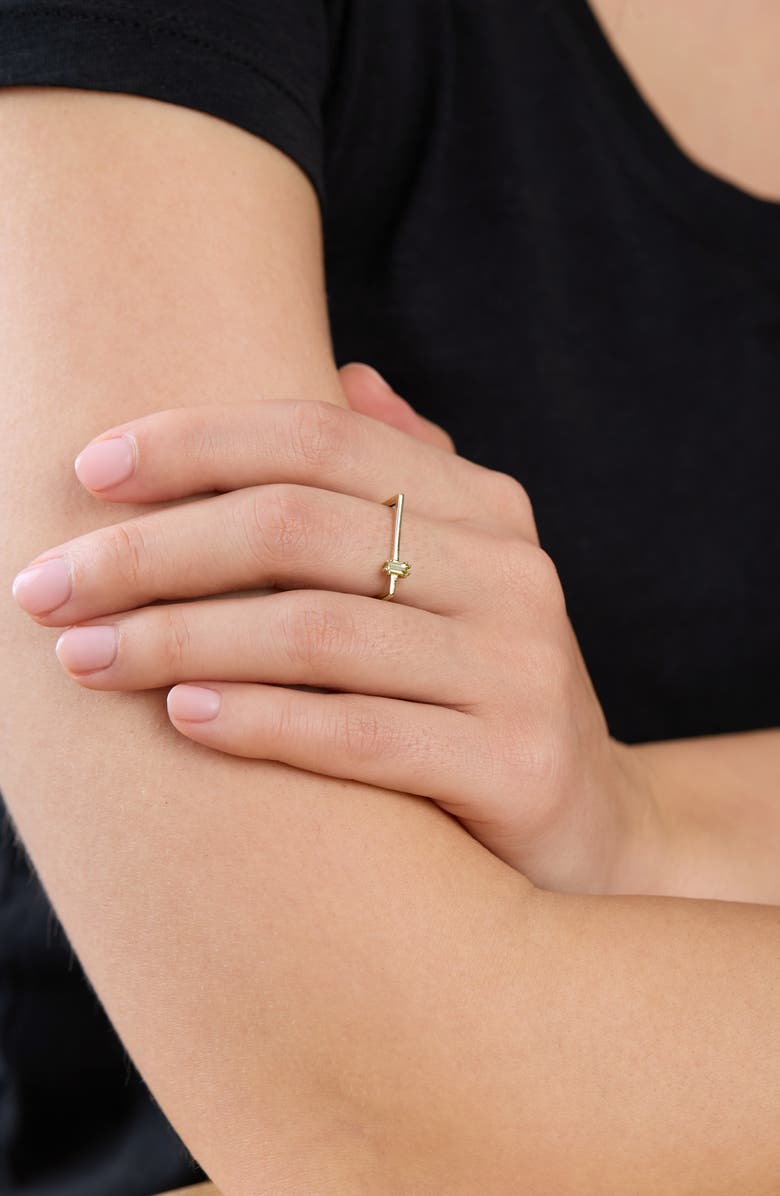 Bony Levy 14K Yellow Gold Baguette Cut Semiprecious Stone Stackable Ring, Alternate, color, 14K Yellow Gold
