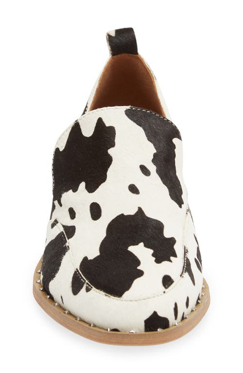 Volatile Very Valegro Genuine Calf Hair Loafer In Black White Cow