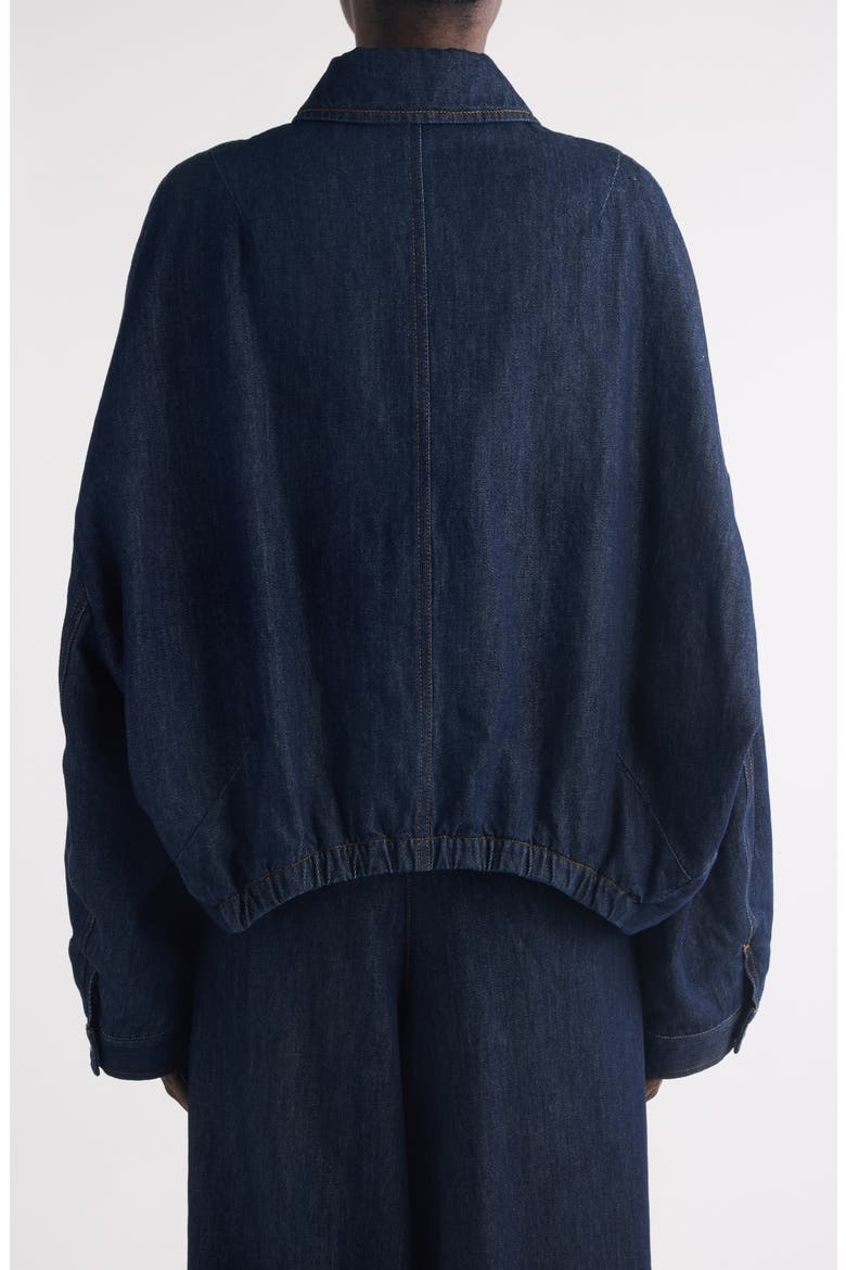 Vesto Bubble Hem Denim Jacket, Alternate, color, INDIGO