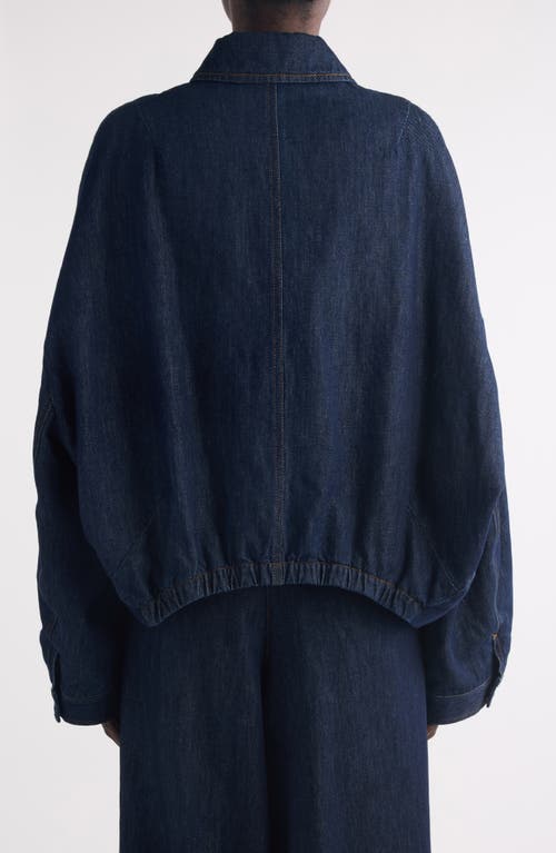 Dries Van Noten Vesto Bubble Hem Denim Jacket In Blue