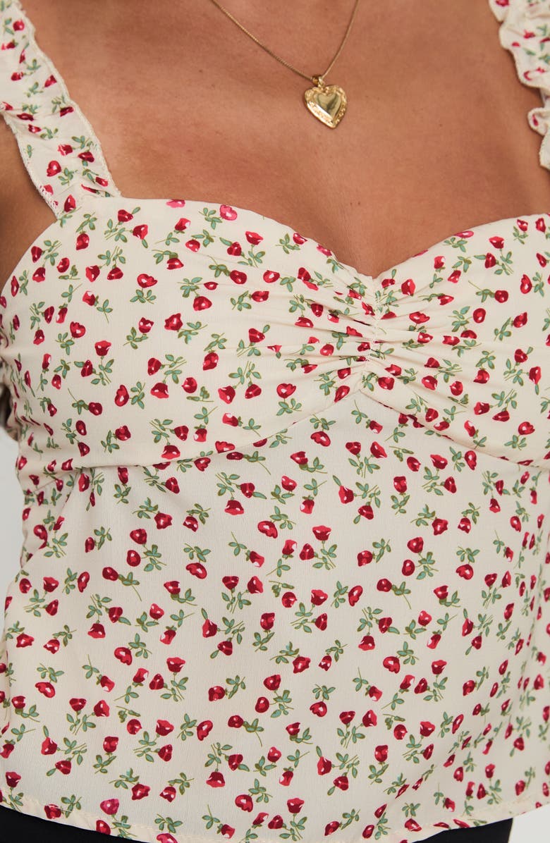 Princess Polly Poppyseed Floral Tie Back Tank Top, Alternate, color, Yellow