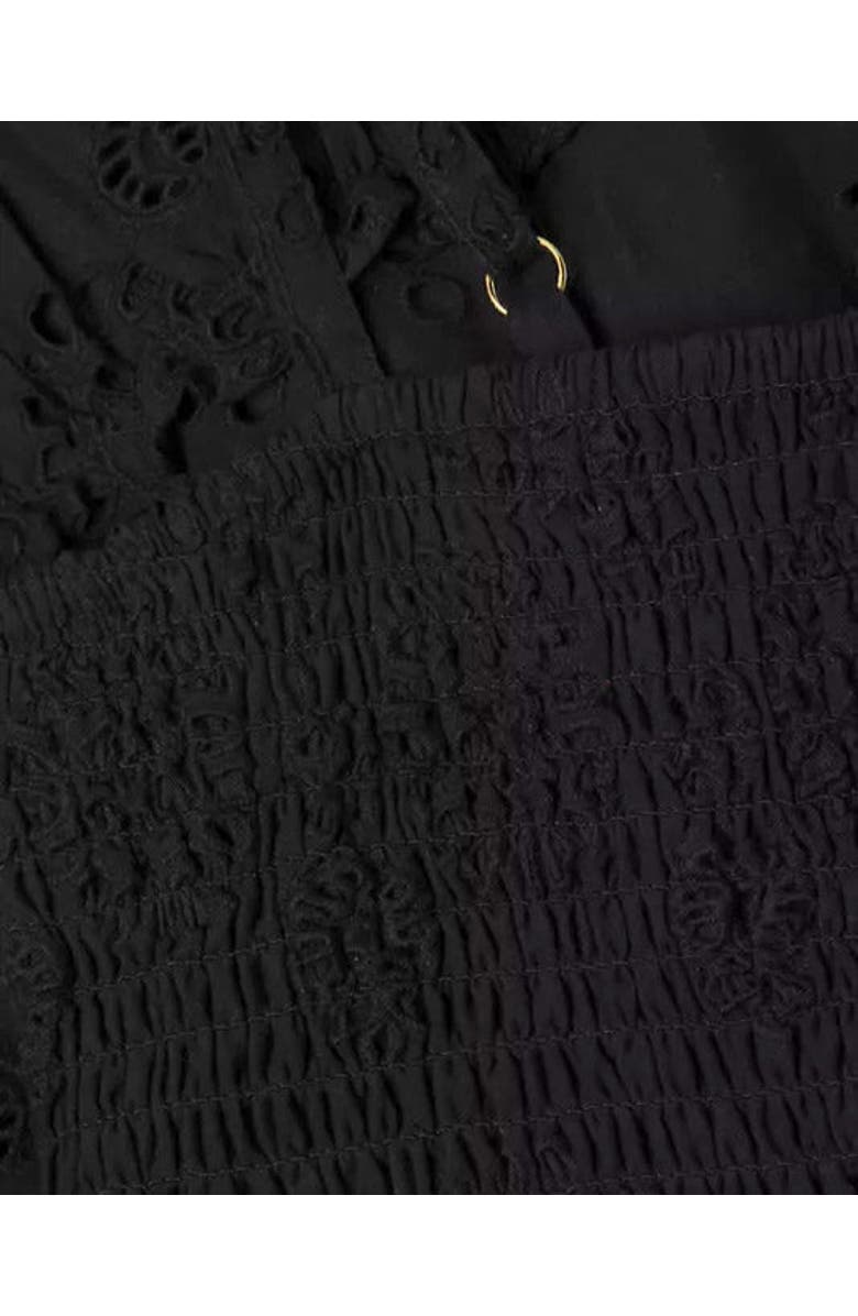 Change of Scenery Kayla Smocked Bodice Top 
Ruffle Eyelet Skirt Set, Alternate, color, Black Eyelet