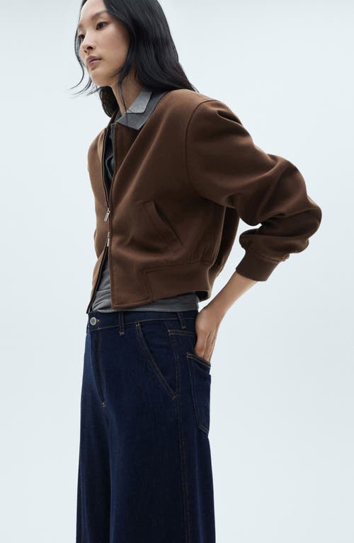 Mango Mid Rise Wide Leg Trouser Jeans In Open Blue