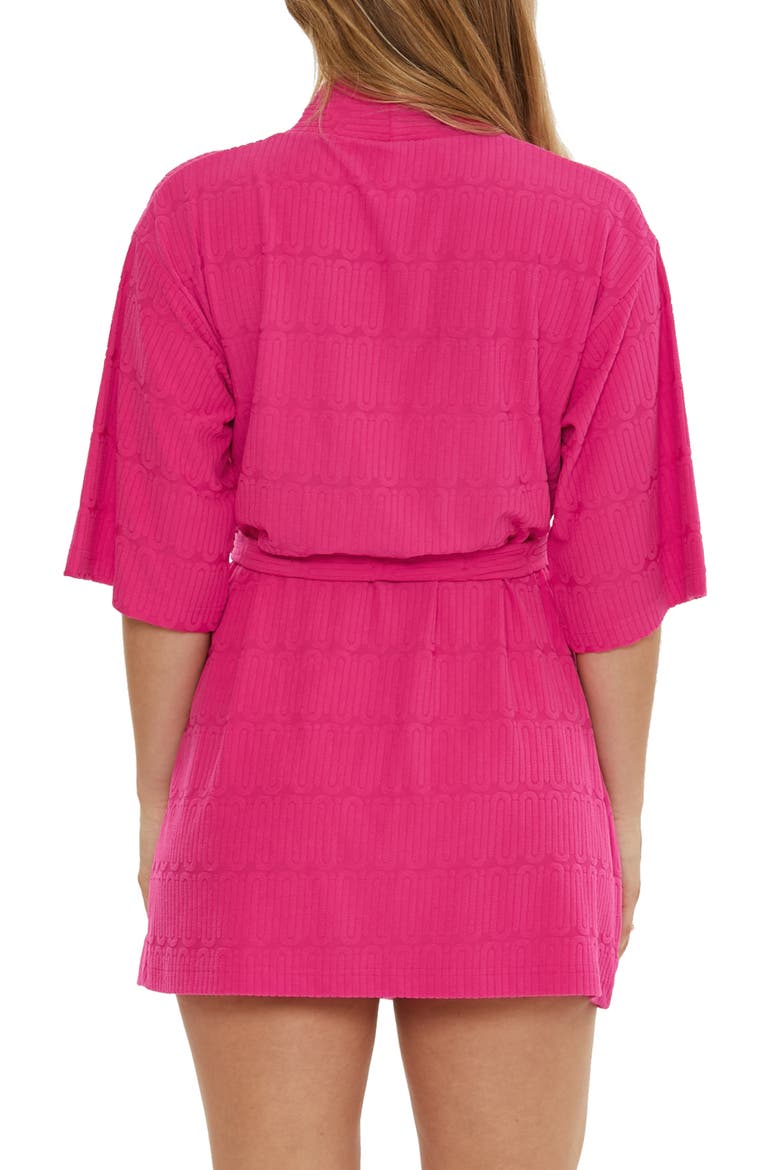 Skyfall Jacquard Terry Cover-Up Robe, Alternate, color, BOUGANVILLE