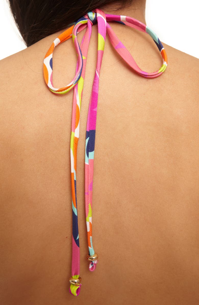 Trina Turk Aphrodite Triangle Bikini Top, Alternate, color, Pink Multi