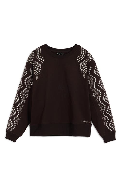 DESIGUAL DESIGUAL EMBROIDERED SLEEVE SWEATSHIRT