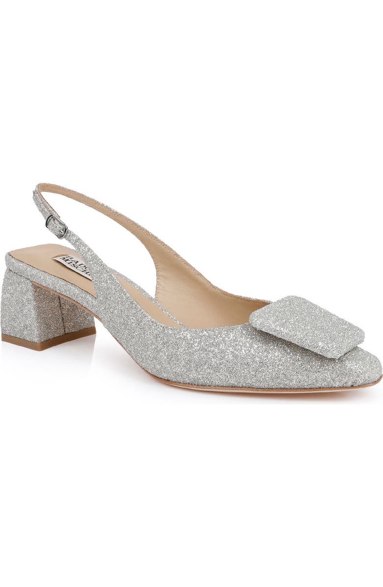 Badgley Mischka Collection Gracen Slingback Pump, Main, color, Silver Glitter
