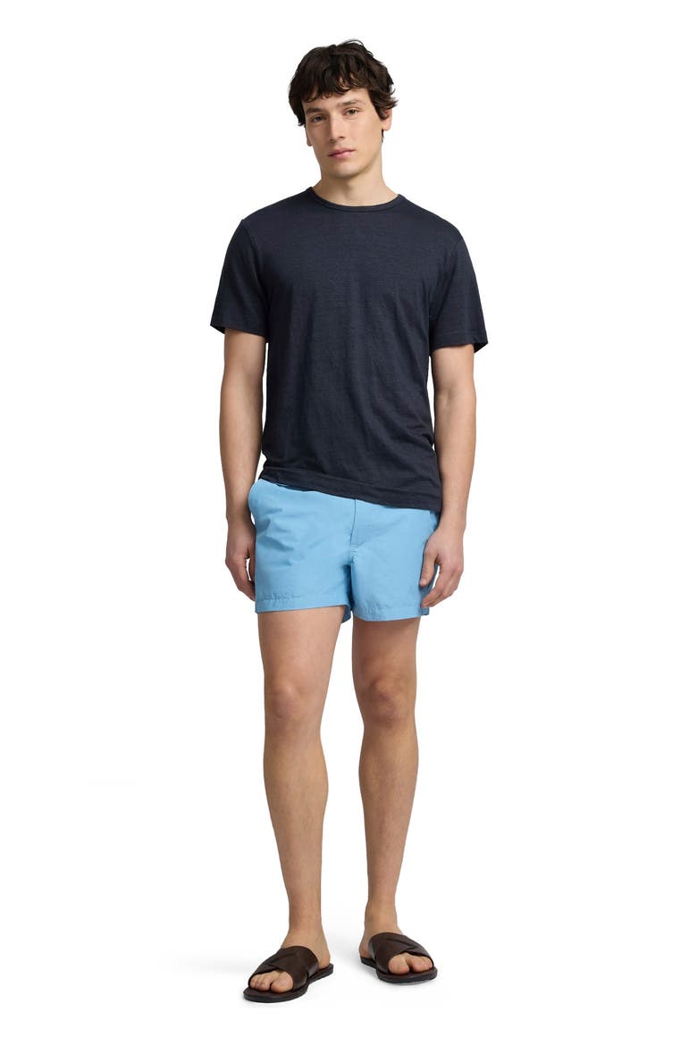 Stretch Linen Crewneck Short Sleeve Tee, Main, color, Midnight