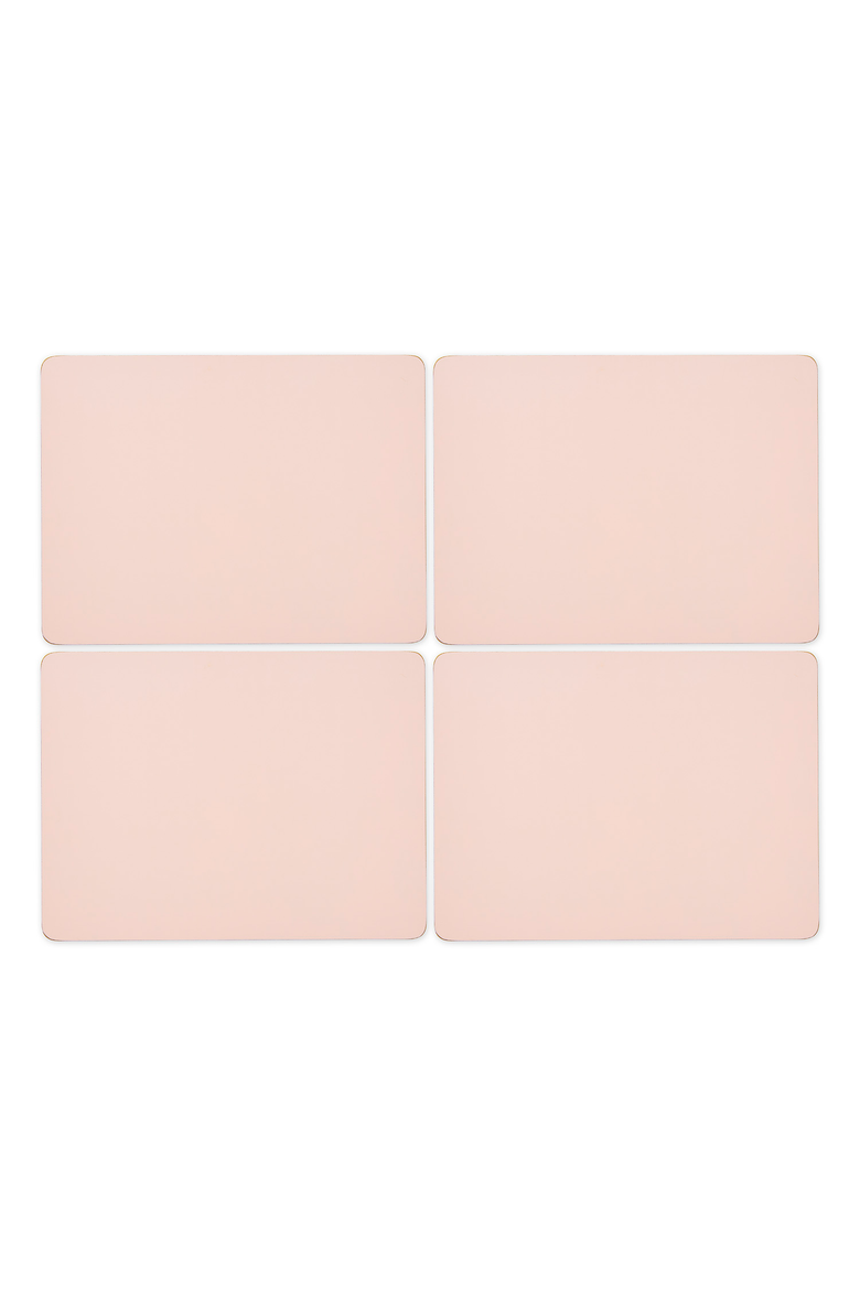Flossy Pink Set of 4 Cork Back Placemats, Main, color, Pink