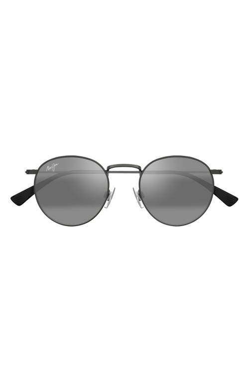 Maui Jim Pukaua Round Frame Sunglasses In Silver/neutral Grey