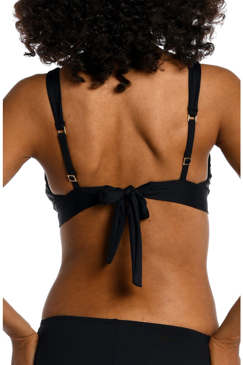 Island Goddess Triangle Bikini Top, Alternate, color, BLACK