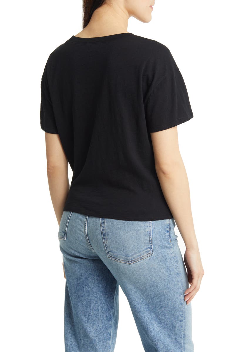 Caslon<sup>®</sup> Crewneck Tie Front T-Shirt, Alternate, color,