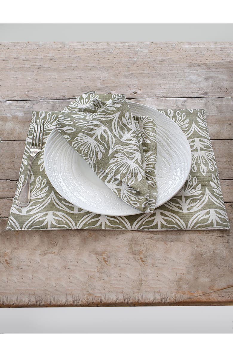FRENCH HOME Botanical Set of 4 Placemats, Alternate, color, Sage