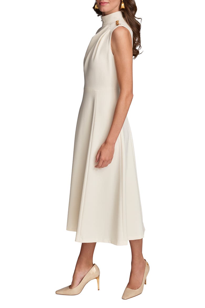 Mock Neck Sleeveless Midi A-Line Dress, Alternate, color, CREAM