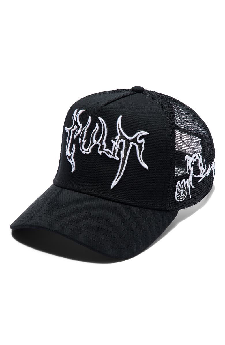 Cult of Individuality Raven Logo Trucker Hat, Main, color, 