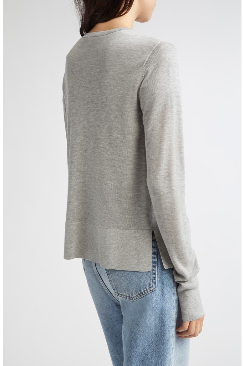 Fine Knit Cardigan, Alternate, color, GREY MELANGE