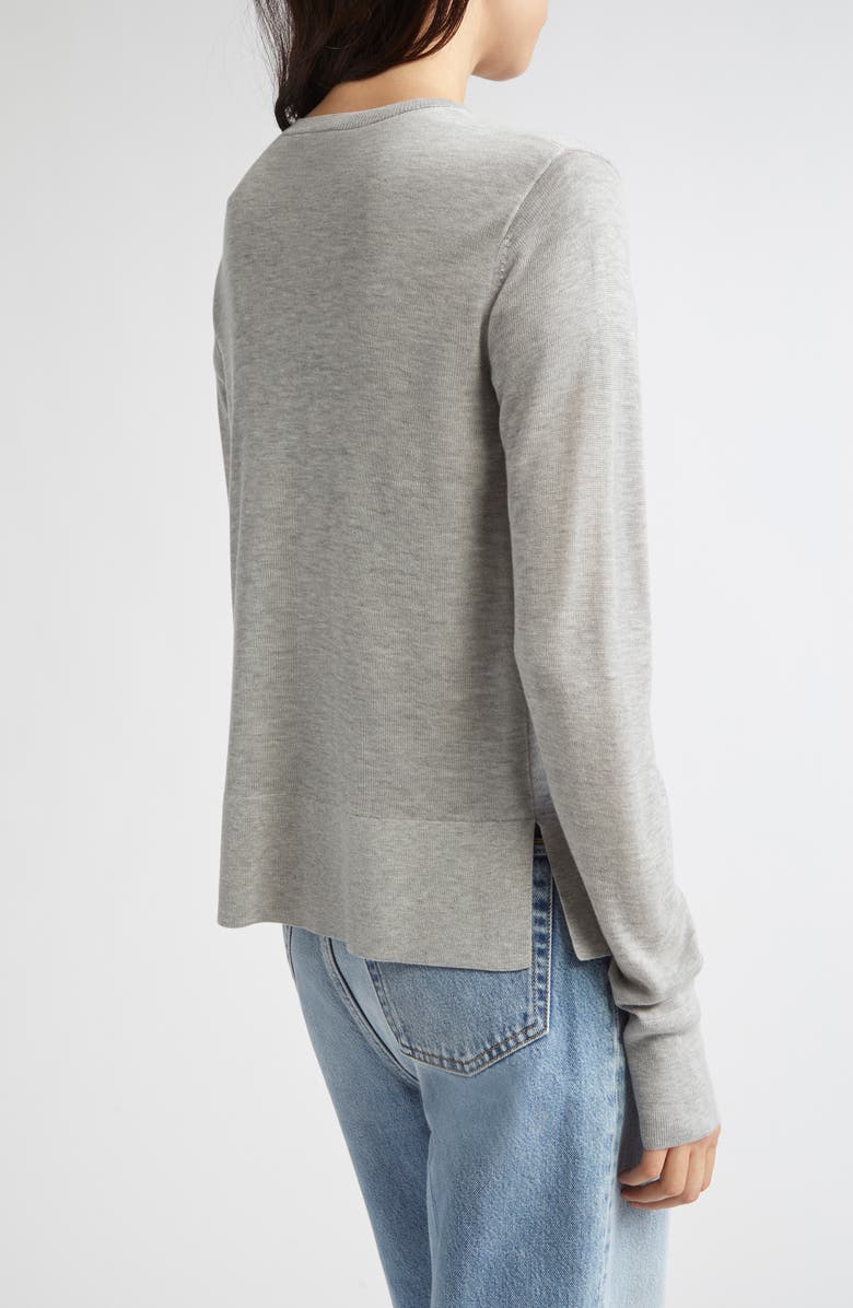 TOTEME Fine Knit Cardigan, Alternate, color, Grey Melange