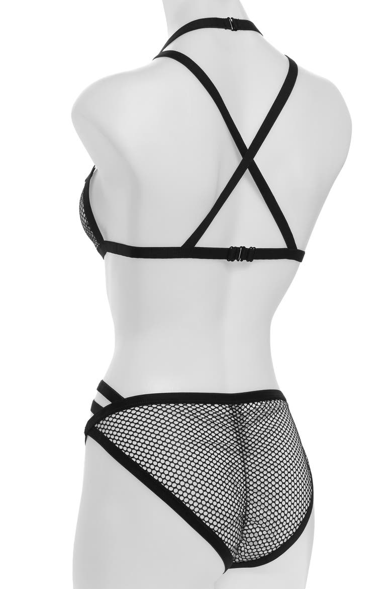 High Frequency Multi Strap Bralette, Main, color, BLACK