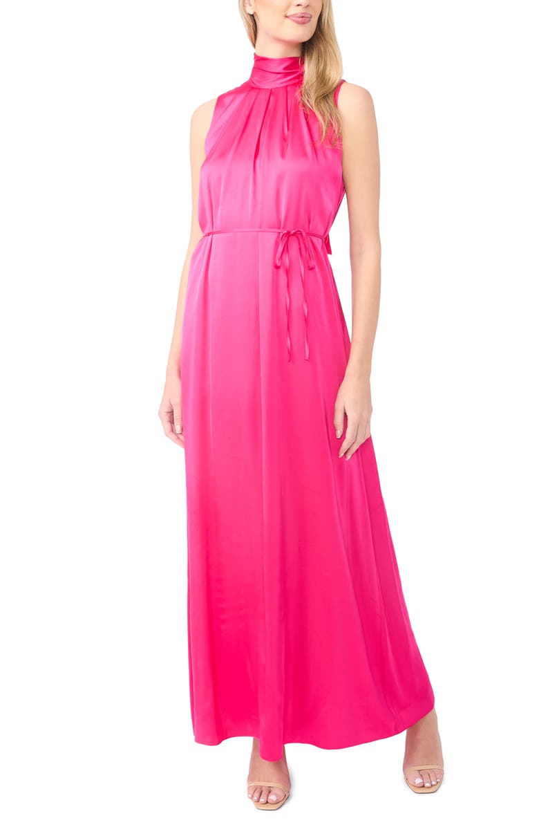 Ted Baker Alina Gathered Halter Neck Maxi Dress, Main, color, Beetroot Pink