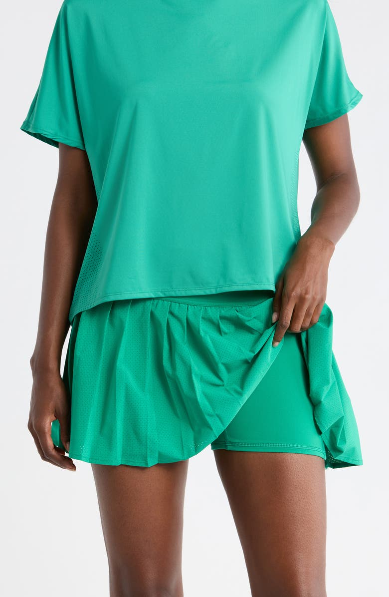90 DEGREE BY REFLEX Lightstreme Crosscourt Pleated Active Skort, Alternate, color, Match Point Green