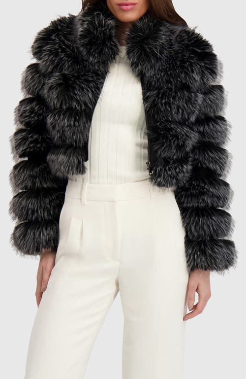 Lyla Grant Fur-free Fox (faux Fur) Horizontal Bolero In Gray