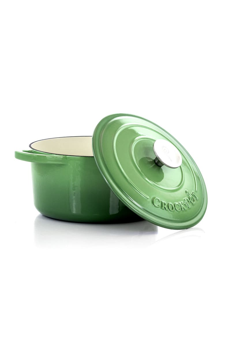 Crock-pot Artisan 2 Piece 3 Quarts Enameled Cast Iron Dutch Oven, Alternate, color, Pistachio Green