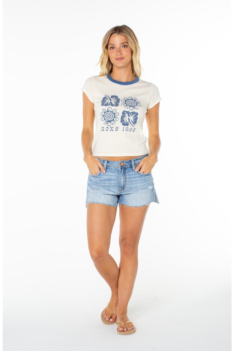 Hibiscus Swirl 90s Baby Tee, Alternate, color, CLOUD DANCER