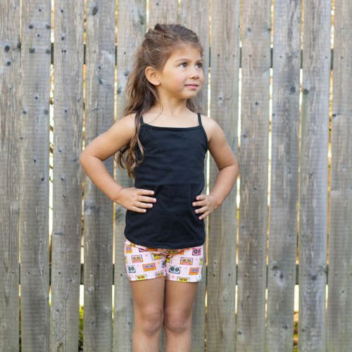Worthy Threads Girls Biker Shorts In Cassettes & Stars