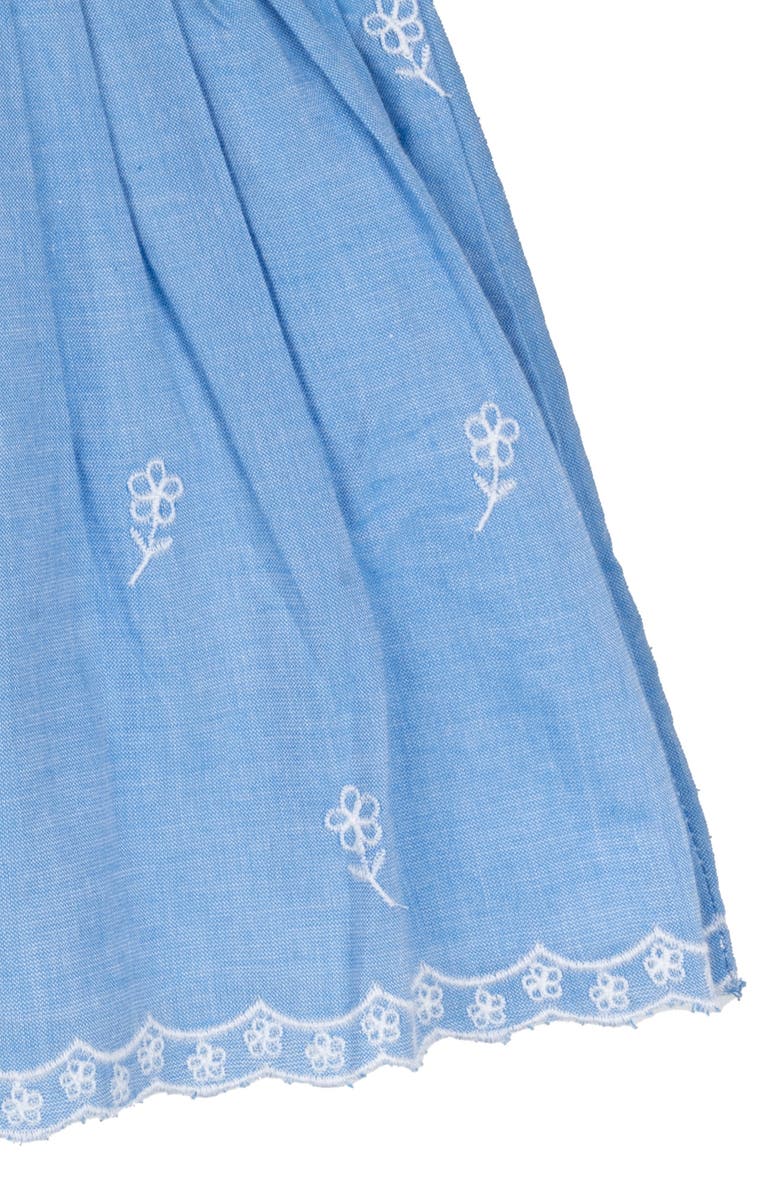 Rare Editions Denim Eyelet Babydoll Dress, Alternate, color, 