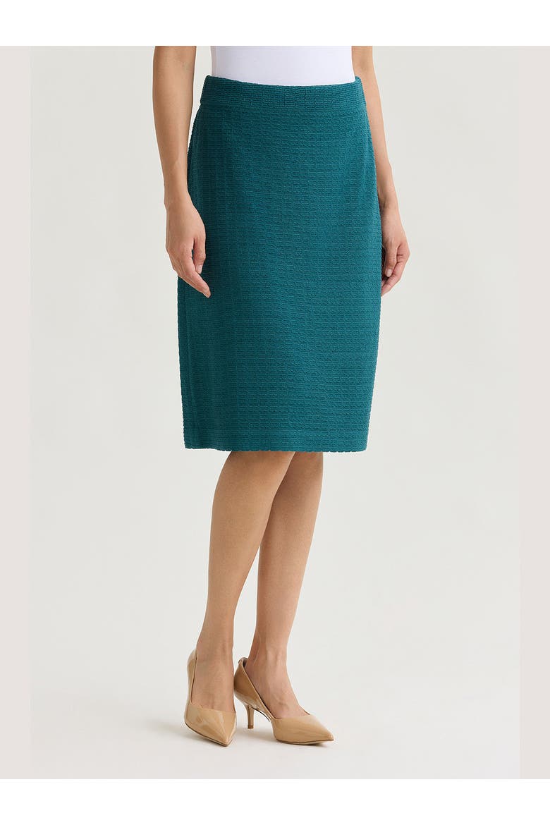 Tonal Grid Straight Knit Skirt, Alternate, color, Spruce